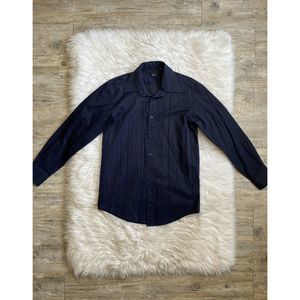 Paul Smith London Suede Striped Button Shirt 15.5